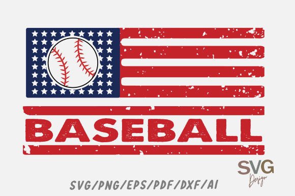 American Flag Retro Baseball Graphics
