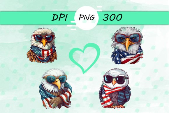 American Flag with Eagle Sticker for Crafts and Graphics