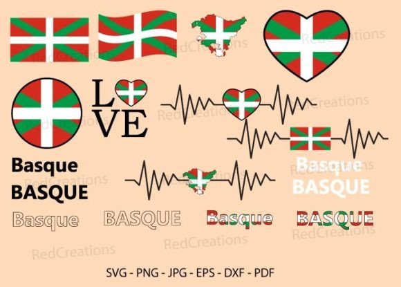 Basque Flag Bundle Graphics for Crafts and Branding