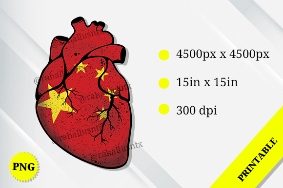 China Heart Flag: A Vibrant Graphic Asset for Crafts and Creative Projects