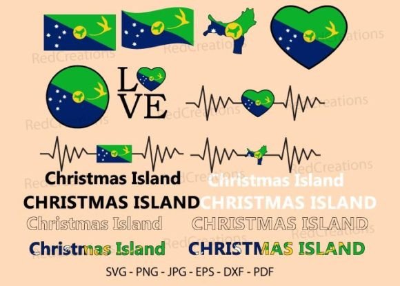 Christmas Island Flag Svg Bundle for Graphics and Crafts
