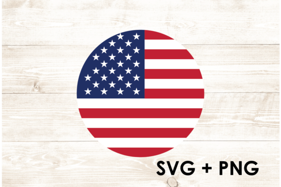 Colored Circle USA American Flag Graphics for Crafts