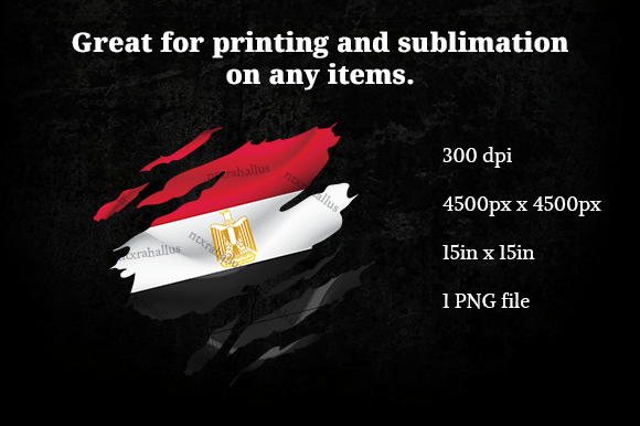 Egypt Ripped Flag PNG for Crafts and Graphics