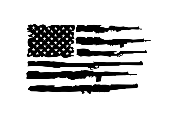 Gun Rifles American Flag Graphics for Crafts