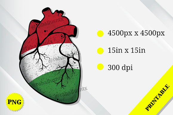 Hungary Heart Flag Graphics for Crafts and Creative Projects