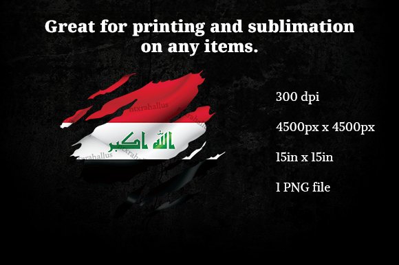 Iraq Ripped Flag PNG for Crafts and Graphics