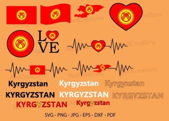 Kyrgyzstan Flag Bundle Graphics for Creative Publishers