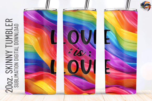 Love is Love Pride Flag Tumbler Wrap Graphics for Crafts