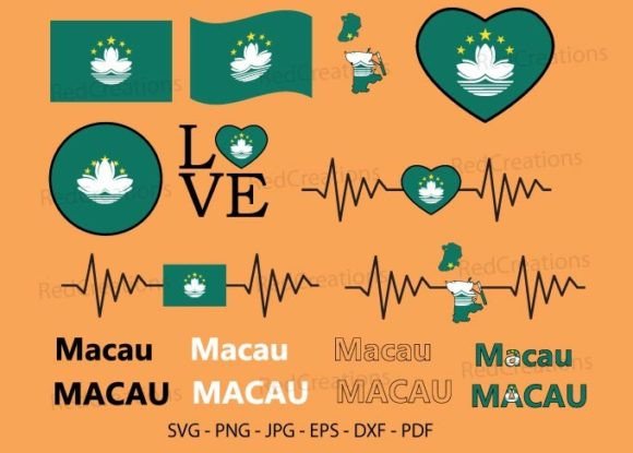 Macau Flag Svg Bundle for Graphics and Crafts