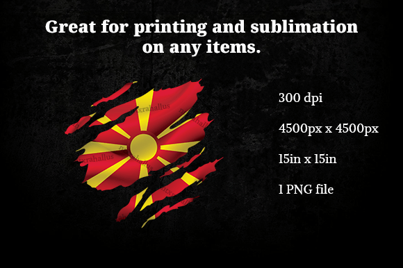 Macedonia Ripped Flag PNG for Crafts and Graphics