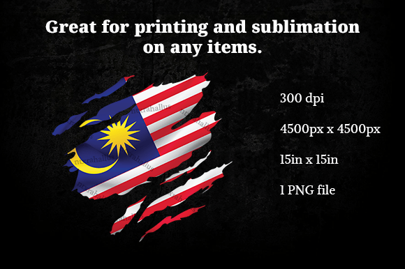 Malaysia Ripped Flag PNG for Creative Crafts and Graphics