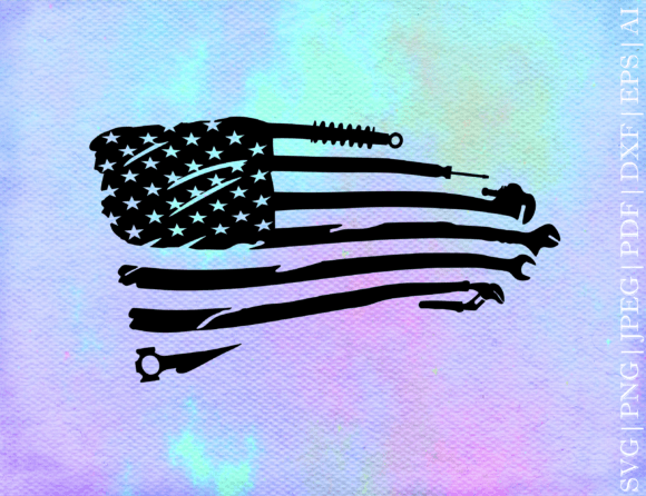 Mechanic US Flag SVG for Crafts and Graphics