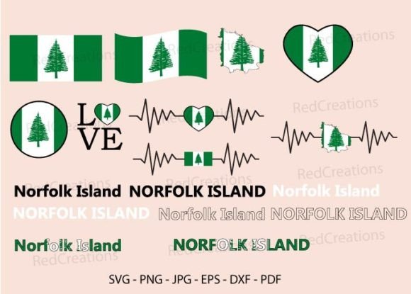 Norfolk Island Flag Svg Bundle for Crafts and Graphics