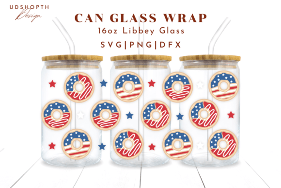 Patriotic Donut American Flag Graphics for Crafts
