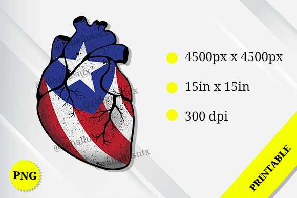 Puerto Rico Heart Flag Graphics for Crafts