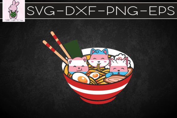 Ramen Cats Trans Pride Flag Japanese