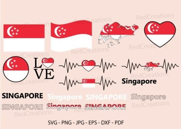 Singapore Flag Svg Bundle for Crafts and Graphics