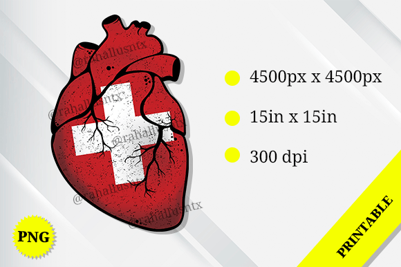 Switzerland Heart Flag Graphics for Creative Publishing