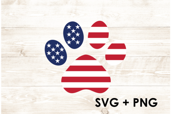 USA America American Flag Paw Paws Dog Graphics for Crafts