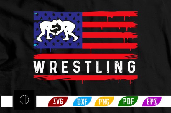 Usa Flag with Wrestling Svg Design for Crafts and Graphics