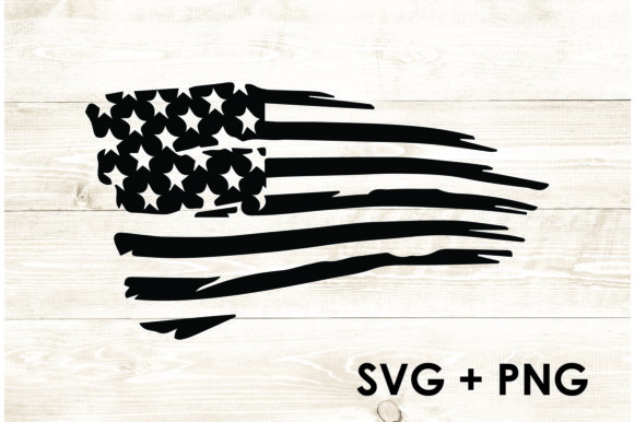 Waving Distressed American Flag for Crafts and Graphics